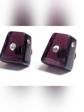 Vintage Mid-Century," "Embedded Rhinestone," and "Oxblood/Burgundy Jelly Lucite